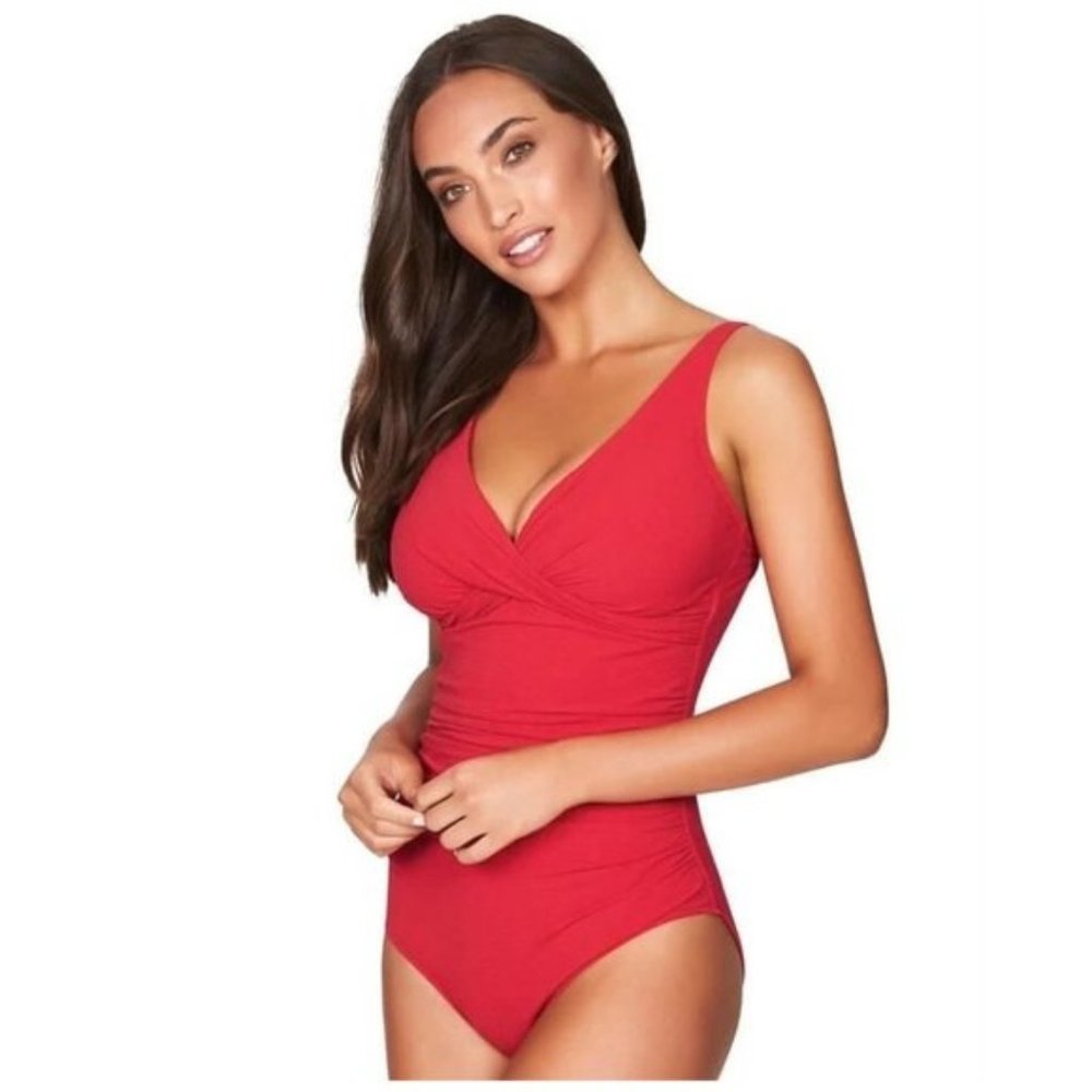 SEA LEVEL Riviera Rib Cross Front One-Piece Swimsuit